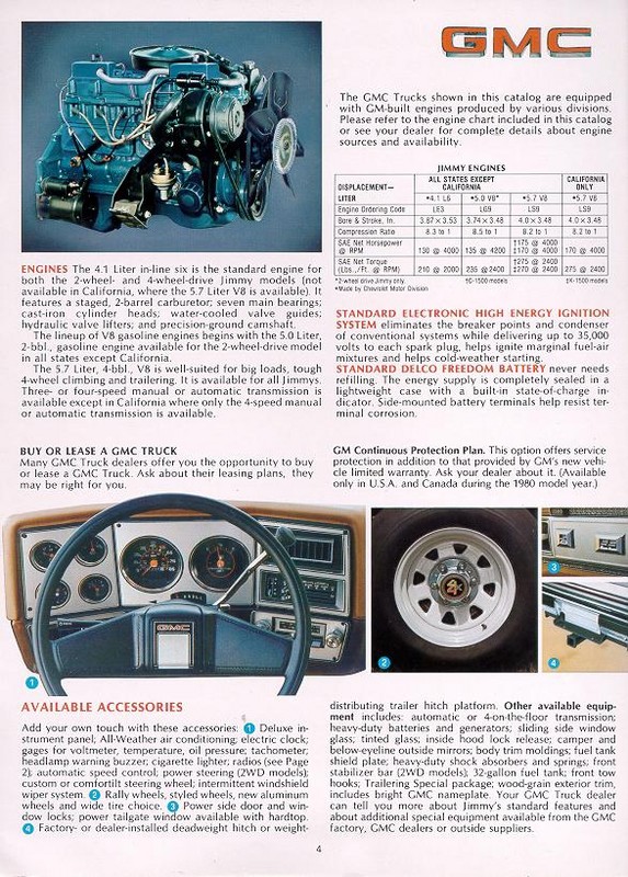 1980 GMC Jimmy Brochure Page 1